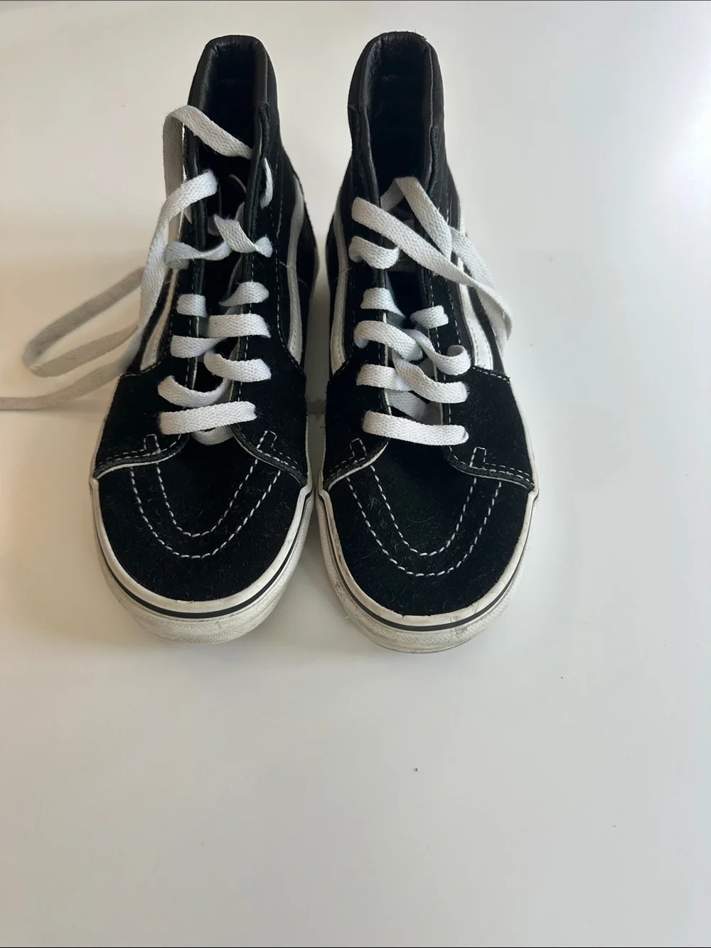 Vans Kids Black and White High-Top Skate Sneakers